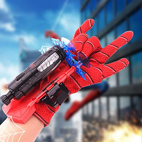 Spiderman Web Shooter, Spiderman Guantes de plástico para niños Cosplay Guante Hero Launcher Muñeca Juguete Set Divertido Juguetes Educativos para Niños | Spidey y sus increíbles amigos Juguetes