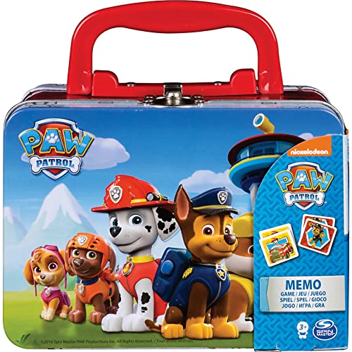 Spin Master 6052968 - Memo Match Paw Patrol, caja de metal