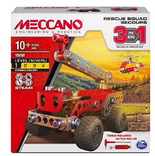 Spin Master Meccano 6026714 - Fuerzas de Seguridad al Rescate, 3 Modelos Distintos, Juego de construcción