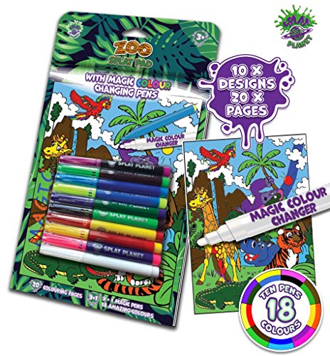 Splat Planet Libro de superhéroes para Colorear con rotuladores mágicos Que cambian de Color, con 9 rotuladores + 1 lápiz mágico