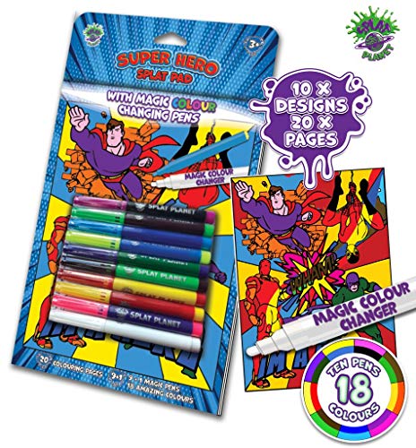 Splat Planet Libro de Zoo para Colorear con rotuladores mágicos Que cambian de Color, con 9 rotuladores + 1 lápiz mágico