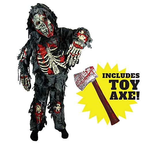 Spooktacular Creations - Disfraz de Zombi para niño con Hacha sangrienta (Small, Black)