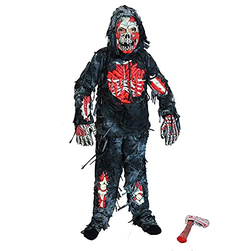 Spooktacular Creations - Disfraz de Zombi para niño con Hacha sangrienta (Small, Black)