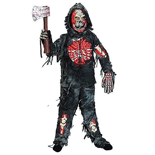 Spooktacular Creations - Disfraz de Zombi para niño con Hacha sangrienta (Small, Black)