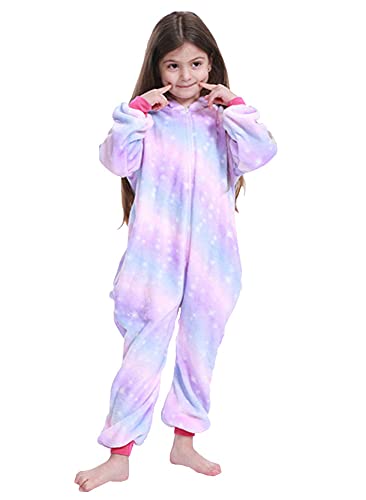 Spphin's Pijama de unicornio para carnaval, Halloween, mono, animal, cosplay, con capucha, para adultos, Star Unicornio-7 (niño), 130 cm