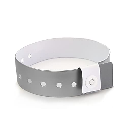 SRF - Pack 100 pulseras de vinilo - Plástico para eventos color plata