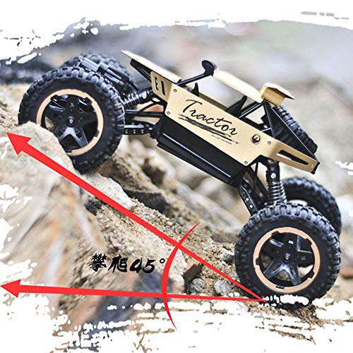 SSBH Montaña de escalada de aleación Bigfoot, control remoto 4WD Modelo de juguete para automóviles para niños, 1/18 vehículo todoterreno de la carretera Coche de escalada, neumáticos de vacío anti-ca