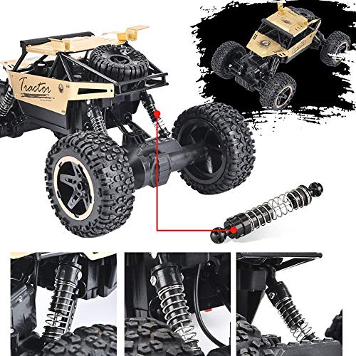 SSBH Montaña de escalada de aleación Bigfoot, control remoto 4WD Modelo de juguete para automóviles para niños, 1/18 vehículo todoterreno de la carretera Coche de escalada, neumáticos de vacío anti-ca