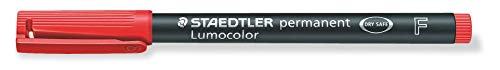 Staedtler Lumocolor 318-2 - Rotuladores de Punta Fina de Color Rojo, Caja con 10 Unidades.