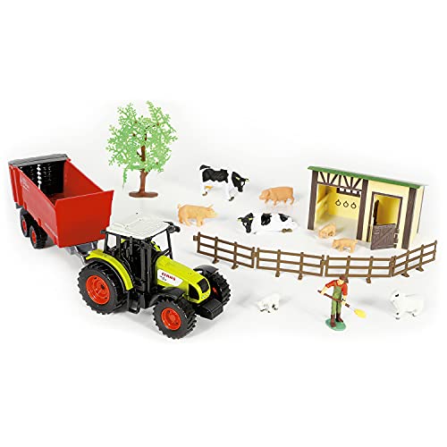 STARLUX Caja Ferma Completa con Tractor Claas Celtis 446, Animales, Cuerpo de Granja y Accesorios - Escala 1/32 - Gama Firme - A Partir de 3 años - 802021