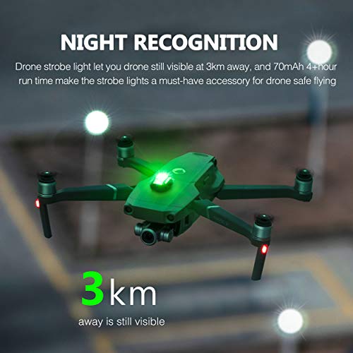 STARTRC Luz estroboscópica de Drones,Luces de señal de Vuelo Nocturno con 4 Colores,Linterna LED para dji Air 2S, dji FPV, Mavic Mini 2, Mavic Air 2, Mavic 2, Holy Stone