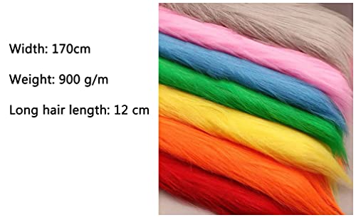 Stasy Pila Larga Tela De Piel Sintética 170x50cm,Peluche Peludo para Bricolaje Barba De Navidad Halloween Cosplay Traje De Invierno Muñecos De Peluche Barba Pelo(Color:24 Yellow)