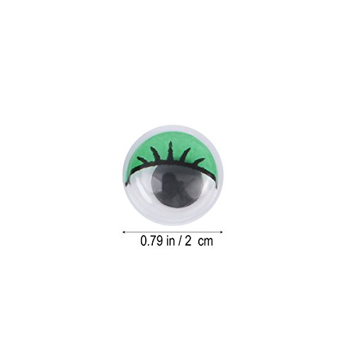 STOBOK 100Unids Ojos móviles saltones Redondos Adhesivos para DIY Manualidades Scrapbooking Accesorios de los Juguetes 20mm (Verde)