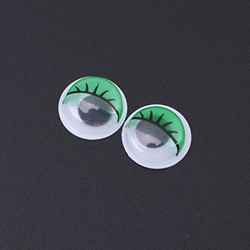 STOBOK 100Unids Ojos móviles saltones Redondos Adhesivos para DIY Manualidades Scrapbooking Accesorios de los Juguetes 20mm (Verde)