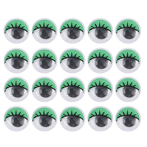 STOBOK 100Unids Ojos móviles saltones Redondos Adhesivos para DIY Manualidades Scrapbooking Accesorios de los Juguetes 20mm (Verde)