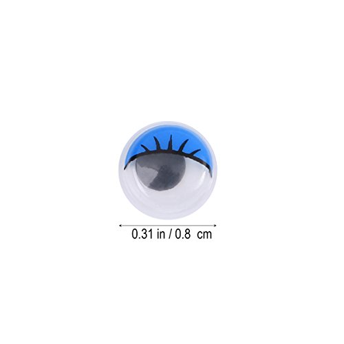 STOBOK 100Unids Ojos móviles saltones Redondos Adhesivos para DIY Manualidades Scrapbooking Accesorios de los Juguetes 8mm (Azul)