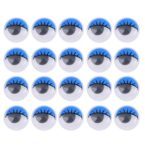 STOBOK 100Unids Ojos móviles saltones Redondos Adhesivos para DIY Manualidades Scrapbooking Accesorios de los Juguetes 8mm (Azul)