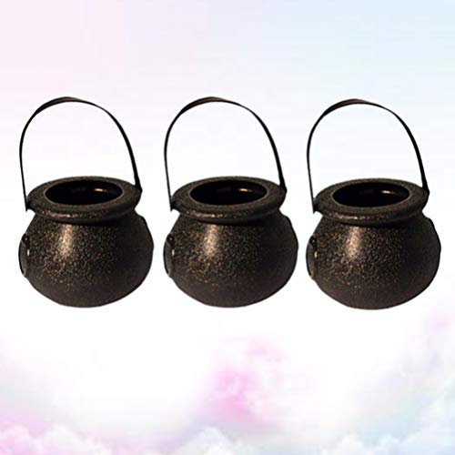 STOBOK 3 Piezas de Caldero de Bruja Mini Caldero de Brujas Caldero Candy Holder Olla Truco O Trato Cubo de Halloween Novedad Candy Caldero Teteras Cubos con Mango