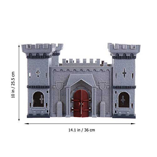 STOBOK Castillo de Construcción de La Época Medieval Edad Media Castillo de Caballería Soldados de Plástico Ensamblado Modelo Kit de Juguete de Bricolaje Conjunto con Figuras Soldado