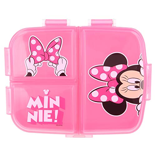 Stor Minnie Mouse | Sandwichera con 4 Compartimentos - Tupper Infantil - Fiambrera Decorada para Niños