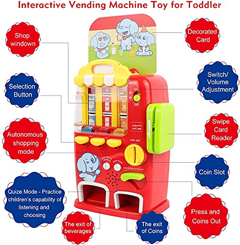 STOTOY Juguetes para MáQuinas Expendedoras , Juguetes Educativos ElectróNicos Interactivos para NiñOs de 3 A 5 AñOs, Juguetes para MáQuinas Expendedoras con Monedas O CréDito