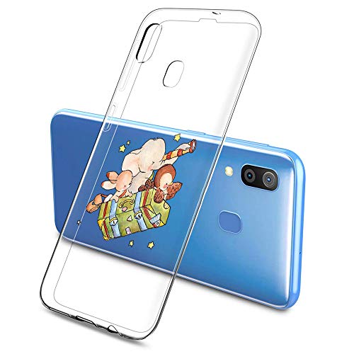 Suhctup Funda Compatible con Galaxy J4 Plus/J4 Prime,Transparente Carcasa con Dibujos Animados TPU Silicona Protectora de Golpes Anti Choques Slim Case Cover Bumper para Galaxy J4 Plus/J4 Prime(17)