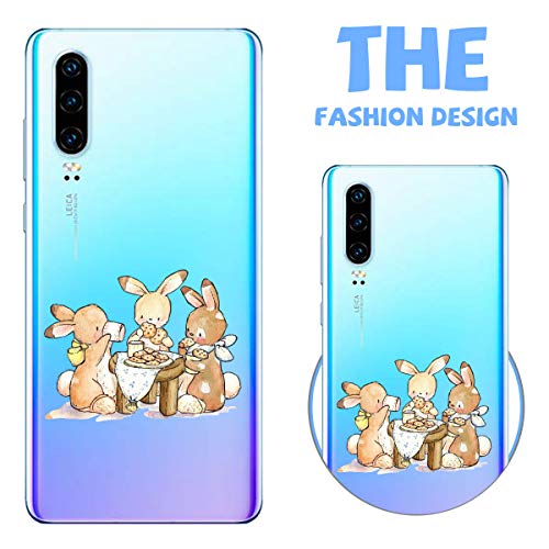 Suhctup Funda Compatible con Huawei Nova 3E,Transparente Carcasa con Dibujos Animados TPU Silicona Protectora de Golpes Anti Choques Slim Case Cover Bumper para Huawei Nova 3E(11)