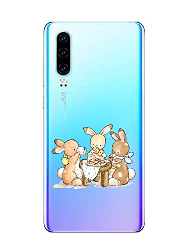 Suhctup Funda Compatible con Huawei Nova 3E,Transparente Carcasa con Dibujos Animados TPU Silicona Protectora de Golpes Anti Choques Slim Case Cover Bumper para Huawei Nova 3E(11)