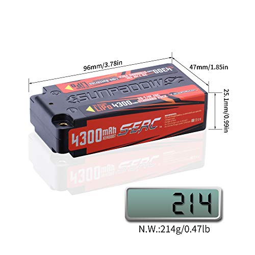 SUNPADOW 7.4 V 2S Lipo batería 4300 mAh 70C caso duro para vehículos RC coche camión Truggy barco tanque Buggy Racing Hobby