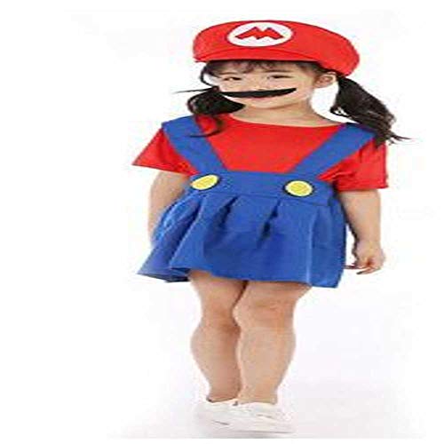 Super Mario Bros Cosplay Disfraz Adultos Niños Halloween Navidad Fantasia Mario Uniforme MARIO & LUIGI Cosplay Regalos dropshipping, Chicas Rojo, XL