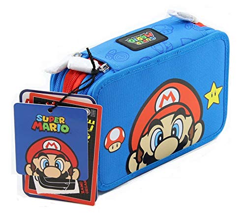 Super Mario - Estuche con 3 cremalleras