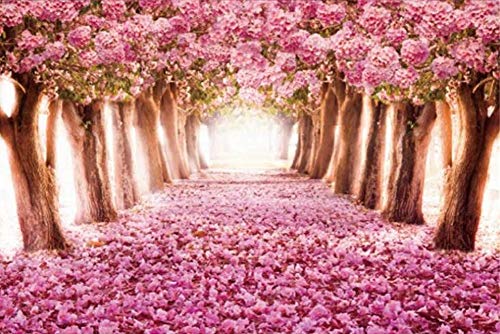 SuperPower® Primavera Cerezos Bosque Paisaje Romántico Rosa Sakura Avenue 1000 piezas Adultos Juguetes Madera Pintura al óleo Rompecabezas Rompecabezas Tamaño Acabado 30x20 pulgadas