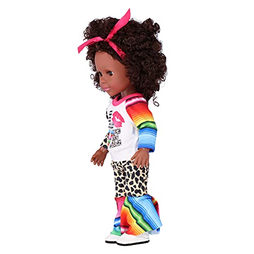 Surebuy Muñeca negra de la muchacha de 14 pulgadas, muñecas del juego del bebé afroamericano cómodo para el regalo para los niños para el juguete