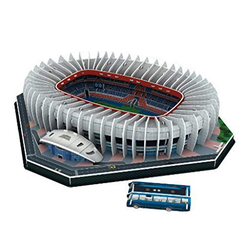 SUSHUN DIY 3D Puzzle Jigsaw World Football Stadium Soccer Playground Edificio C ensamblado, Camp NOU, España