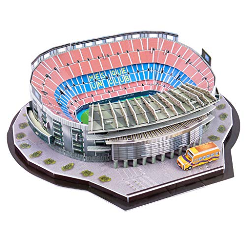 SUSHUN DIY 3D Puzzle Jigsaw World Football Stadium Soccer Playground Edificio C ensamblado, Camp NOU, España