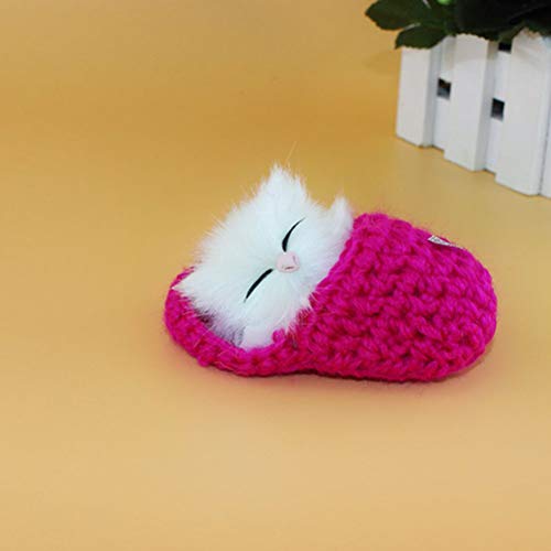 Suvox - Zapatillas de peluche para bebé, diseño de gato, color rosa