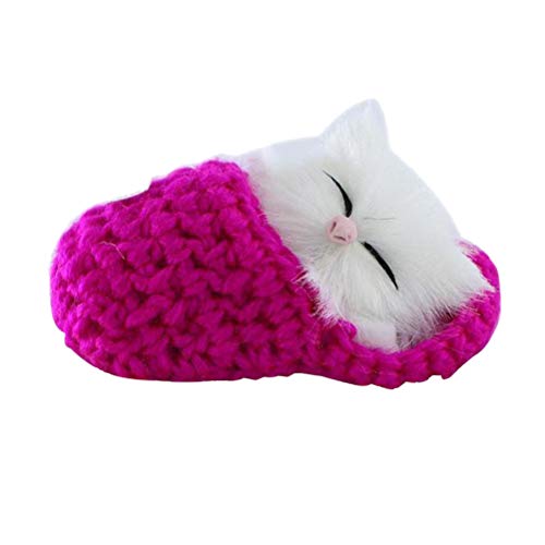 Suvox - Zapatillas de peluche para bebé, diseño de gato, color rosa