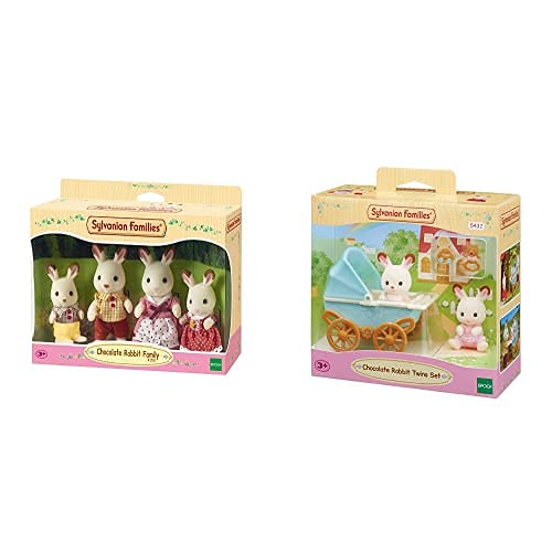 SYLVANIAN FAMILIES - 4150 - Familia Conejo Chocolate+-5432 Mini Muñecas Y Accesorios, Multicolor (Epoch 5432)