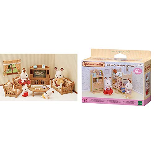 Sylvanian Families - 5339 - Set de salón de hogar + 4254 - Muebles Habitación Niños