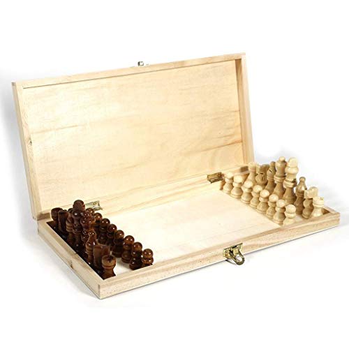 SYue Tiendas Ajedrez Internacional Juego de ajedrez Internacional de Madera Plegable Juego de Piezas Juego de Mesa Colección de Piezas de ajedrez Ajedrez portátil Tablero de Damas Juego