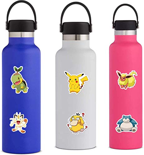 SZENEST Pokemon - 100 pegatinas de dibujos animados para niños y adolescentes, vinilo impermeable, diseño de anime, para monopatín, teléfono, portátil, moto, maleta de bicicleta