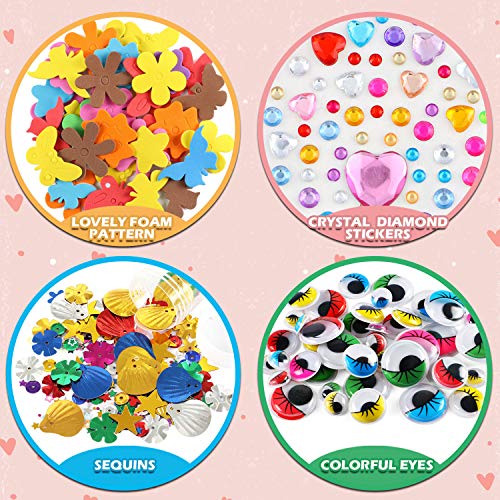 Tacobear Pompones Ojos Manualidades Kit Limpiadores Pipa Creativo DIY Kit para Niños Pompones Pipe Cleaners Juego Creativo Regalo Manualidades para Niños 4 5 6 7 8 9 años