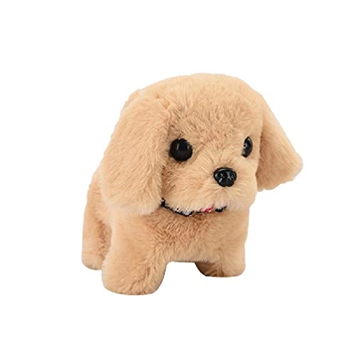 Tangpingsi Muñeco de peluche, simulación eléctrica libre, adorable cachorro que puede caminar, bark, Nod Wagging Tail Imulación, peluche, perro de juguete interactivo para niños