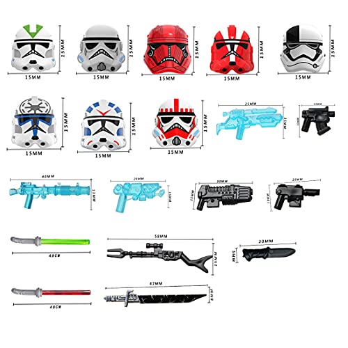 TASS - Kit de armadura militar de 90 piezas, estilo ciencia fi, minifigura de casco SWAT compatible con Lego Star Wars Star Wars