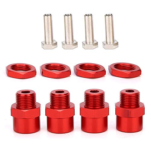 Tbest Adaptador de conversión Hexagonal RC, Accesorios de Coche RC de 12 mm a 17 mm para Coche Sakura D4 HSP 94123 1/10(Rojo)