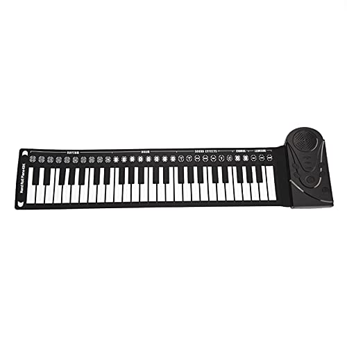 Teclado De Piano Electrónico De 49 Teclas, Altavoz Integrado, Piano Enrollable A Mano, Plegable, 6 Canciones De Demostración Y 16 Timbres Para Principiantes, Para Niños Y Adultos(negro)