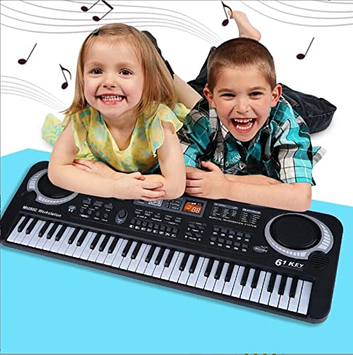 Teclado de piano para niños, piano electrónico multifuncional para niños de 61 teclas con micrófono, simulación de educación temprana, juguete para principiantes, instrumentos educativos, regalos