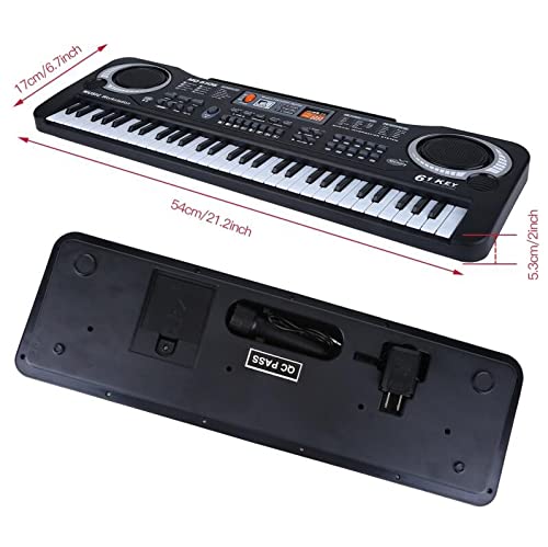 Teclado de piano para niños, piano electrónico multifuncional para niños de 61 teclas con micrófono, simulación de educación temprana, juguete para principiantes, instrumentos educativos, regalos