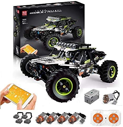 Tecnología 4 x 4, todoterreno, con mando a distancia y motor, piezas de montaje compatibles con la técnica Lego，Mando a distancia con tecnología Bluetooth + 2.4G, 1890 piezas Green,52 * 9 * 40cm