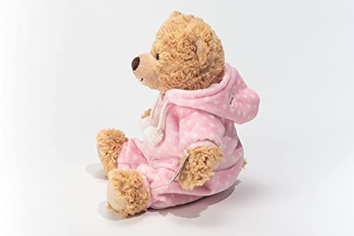 Teddy Hermann 91386 Oso de Peluche Oso en Pijama Rosa 30 cm, Peluche